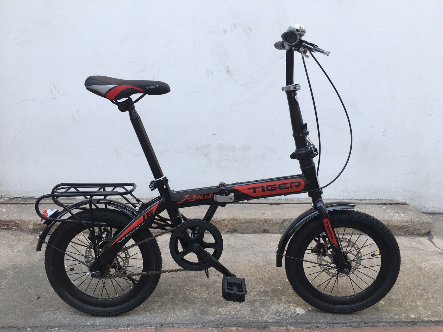 จักรยานพับ TIGER J-BLACK 16"นิ้ว Single speeds เฟรมเหล็ก, ปี 2021