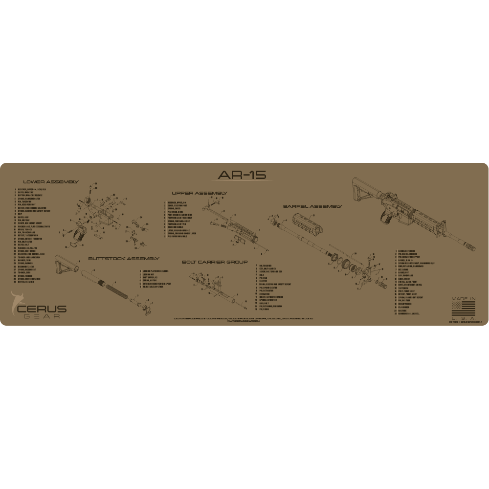 AR-15 SCHEMATIC RIFLE COYOTE PROMAT