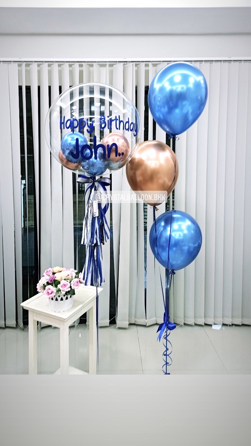 ลูกโป่ง วันเกิด Bubble USA ขนาด 24" พร้อม ช่อลูกโป่งโครเมี่ยม ช่อ 3 ลูก 1 ช่อ พร้อมตกเเต่ง สามารถเปลี่ยนสีลูกโป่ง/เปลี่ยนข้อความ/เปลี่ยนขนาดได้