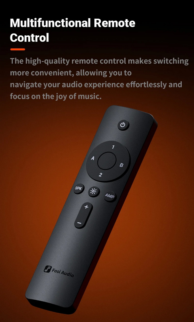 Fosi Audio LC30 ตัวสลับ ลำโพง เครื่องขยายเสียง พร้อมจอแสดงผล VU meters รีโมทควบคุมระยะไกล