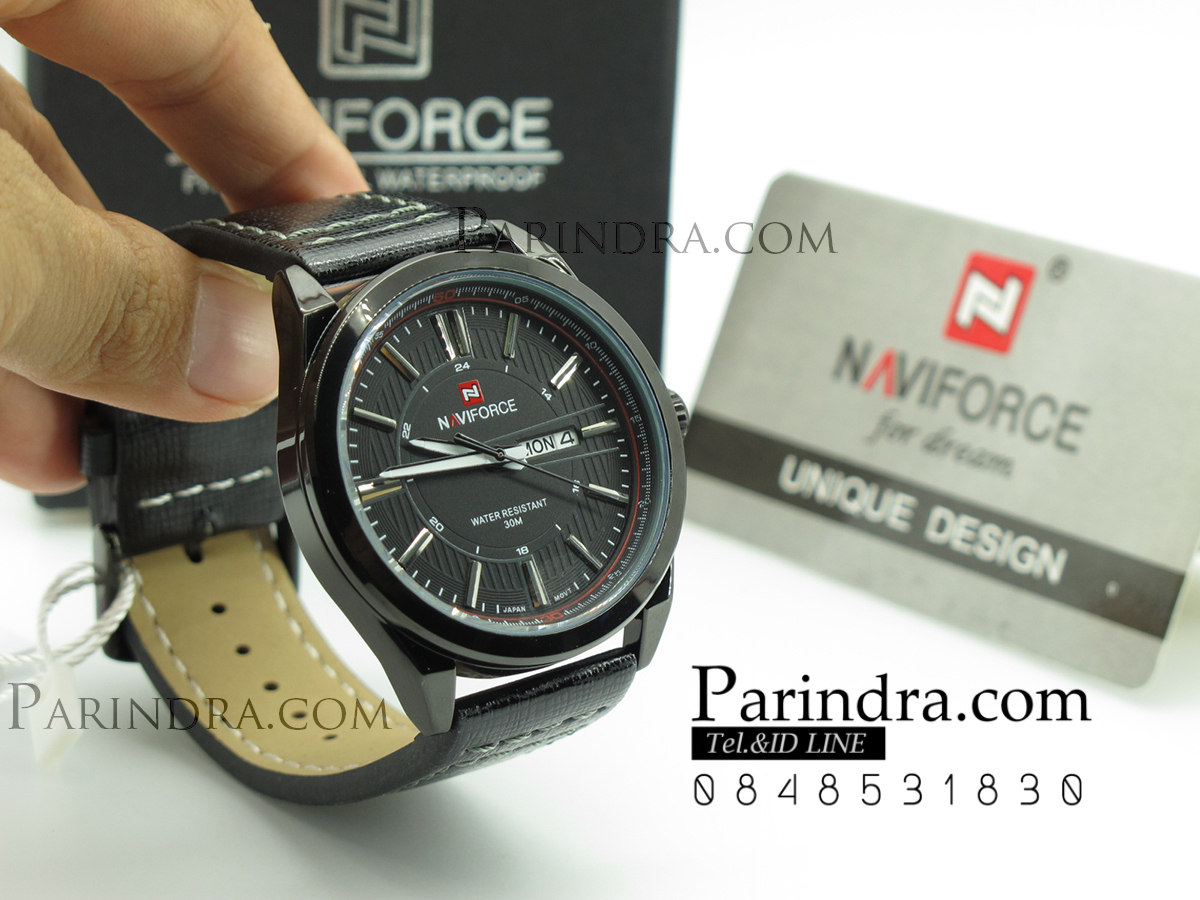 นาฬิกา Naviforce สายหนังสีดำ แท้ 100%