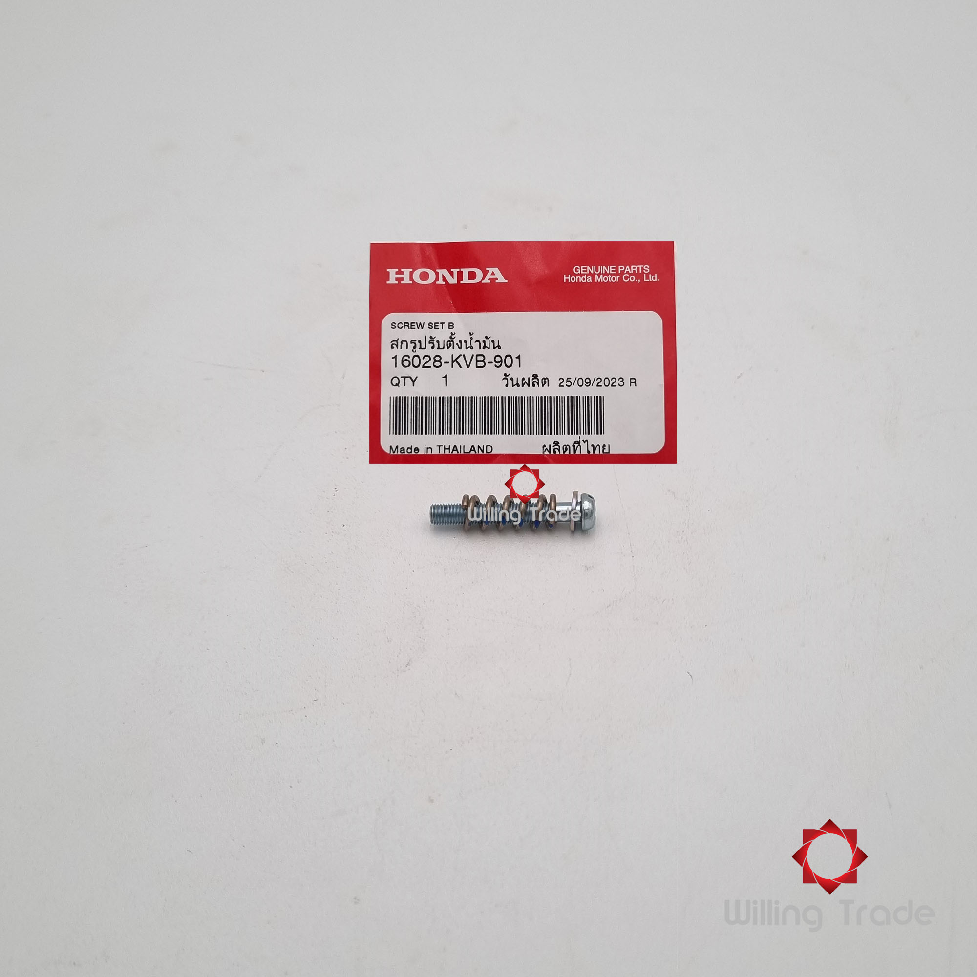 ชุดสกรูปรับตั้งน้ำมัน (WX903) HONDA: (16028-KVB-901) CLICK110 คาร์บู (2006-2008) ... แพ๊คละ 1 ชิ้น... [แท้ศูนย์ 100%] ...กลุ่มอะไหล่คาร์บูเรเตอร์ ... SCREW SET B