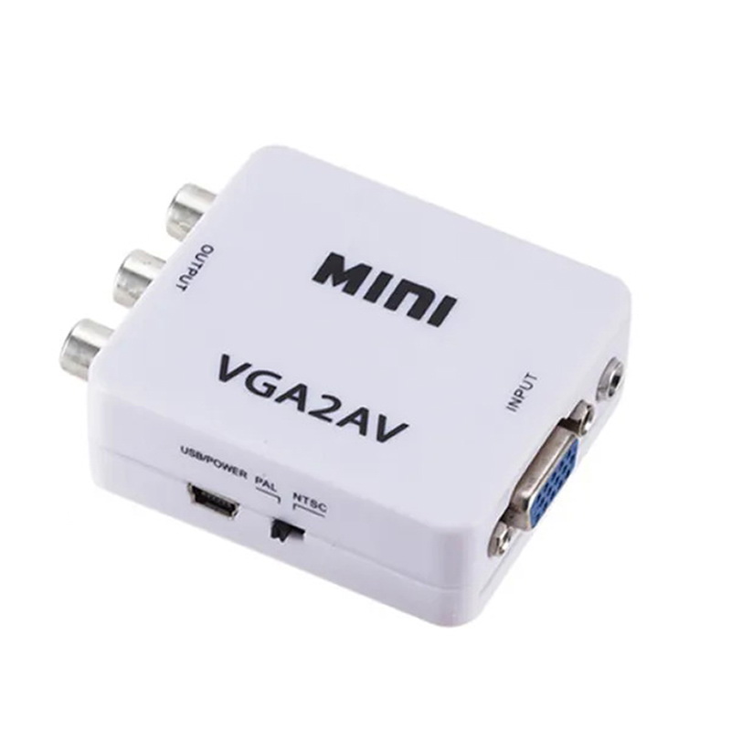 X-Tips VGA to AV อะแดปเตอร์แปลง VGA พร้อม AUX 3.5 มม. ออก AV รองรับ 1080p (60HZ)