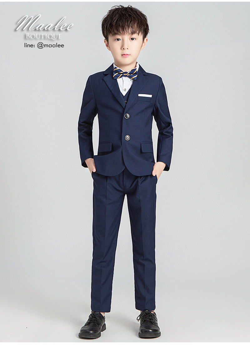 พร้อมเช่า ชุดสูทเด็กชาย สีกรมท่า 2 กระดุม **พร้อมเช่าไซส์ 90,100, 110,120,130,140, 150,160 ,170**