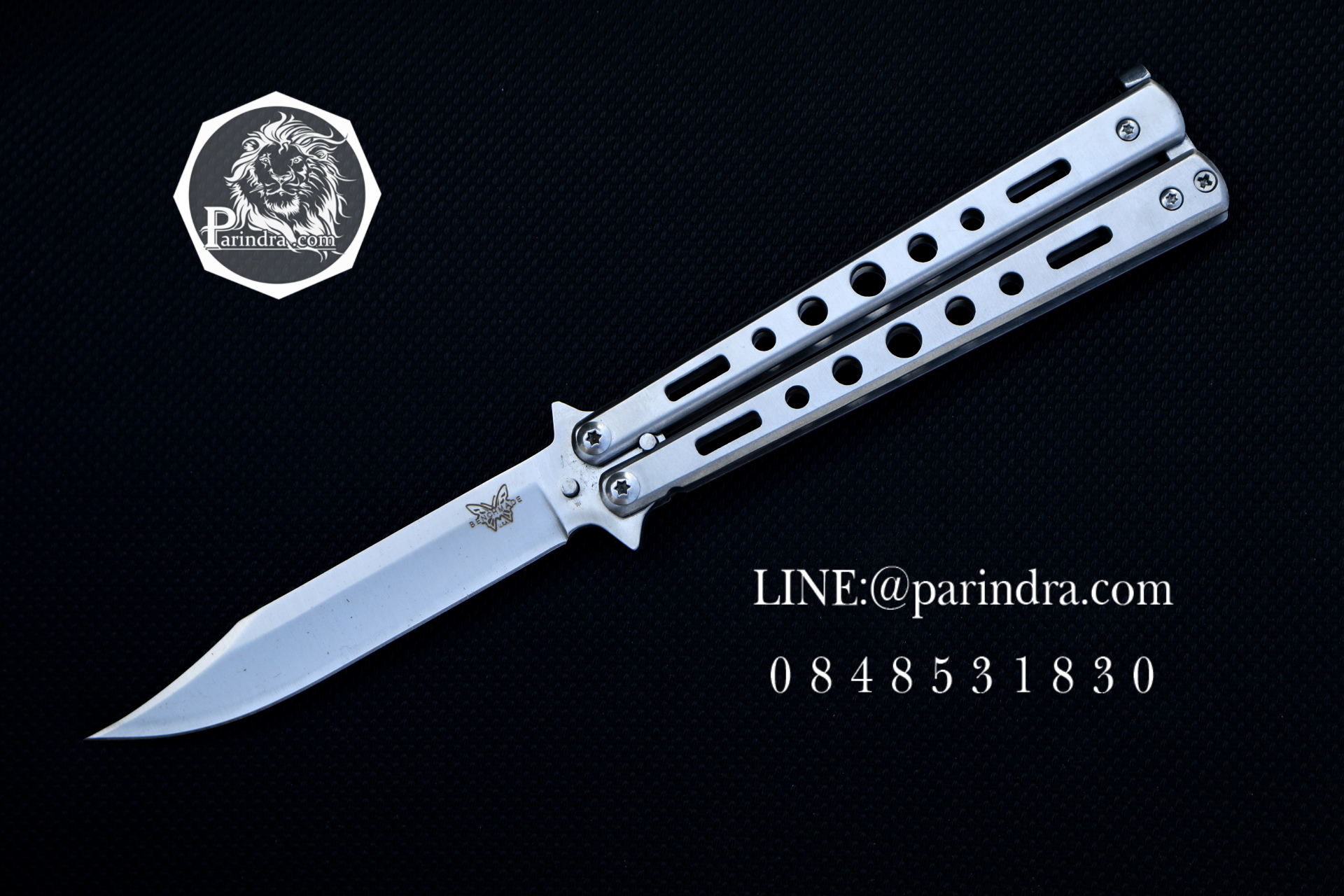 มีดบาลีซอง Balisong มีดควง มีดปีกผีเสื้อ มีคม สีแสตนเลส BLA031