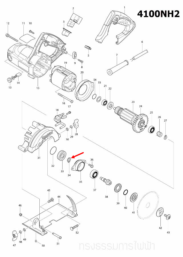 แหวนล็อค Maktec, Makita MT560, MT583, MT811, MT813, MT817, MT910 , MT940, MT941, MT958, 4100NB, M8103 (ใช้ได้กับหลายรุ่น) (ห่อ=10ตัว #12)