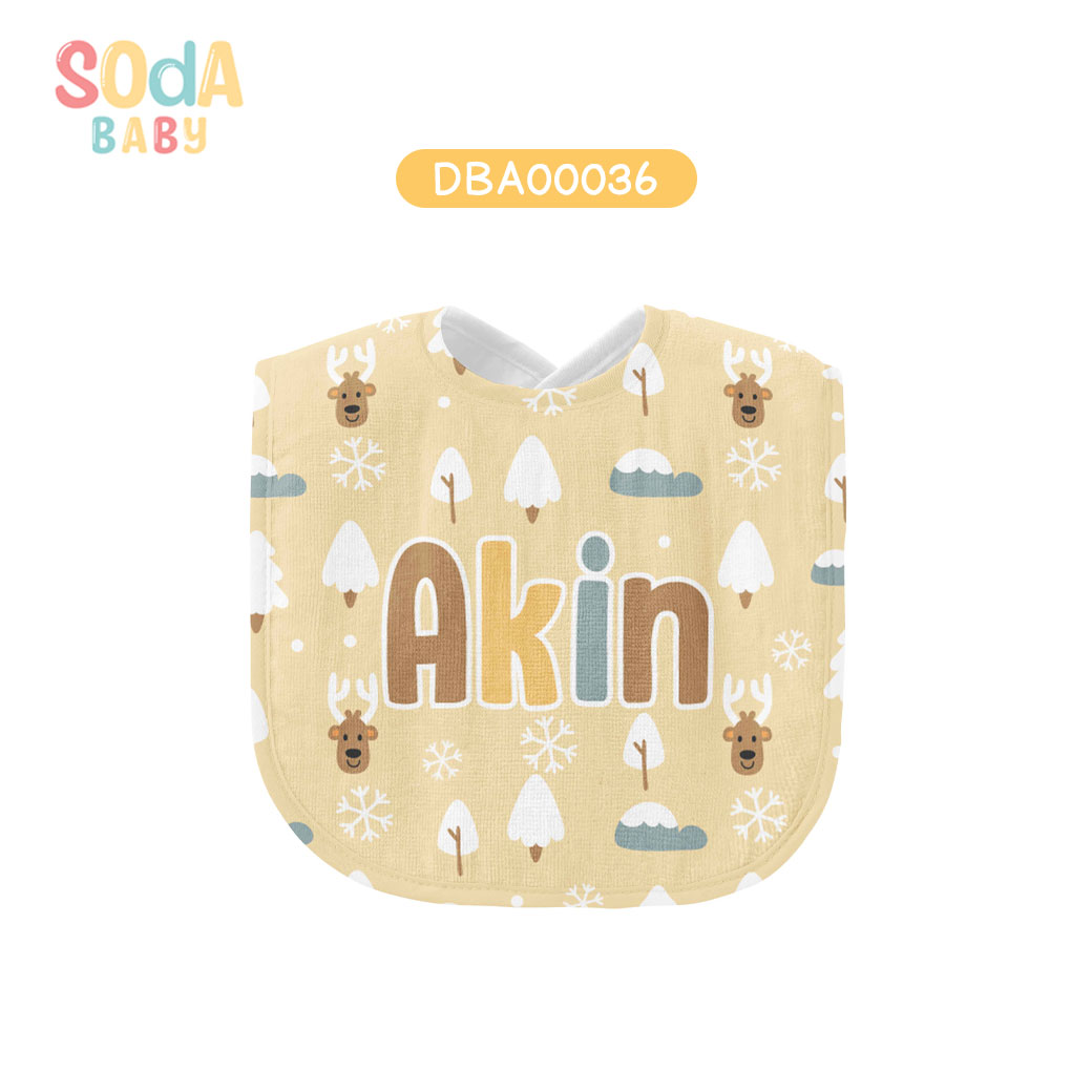 ผ้าซับน้ำลาย Baby Bib Winter #ใส่ชื่อได้ รหัส DBA00036 ⛄️❄️#Winter #SOdAbaby