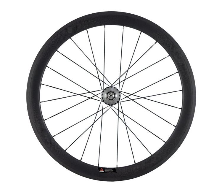 ล้อฟิกเกียร์ ล้อจักรยานแทร็ก ล้อคาร์บอน WINGS SPORT Carbon track BIKE Carbon Single Speed Bike Wheelset Clincher/TUBULAR Track Bike Rim with Matte Finish 38-88mm.