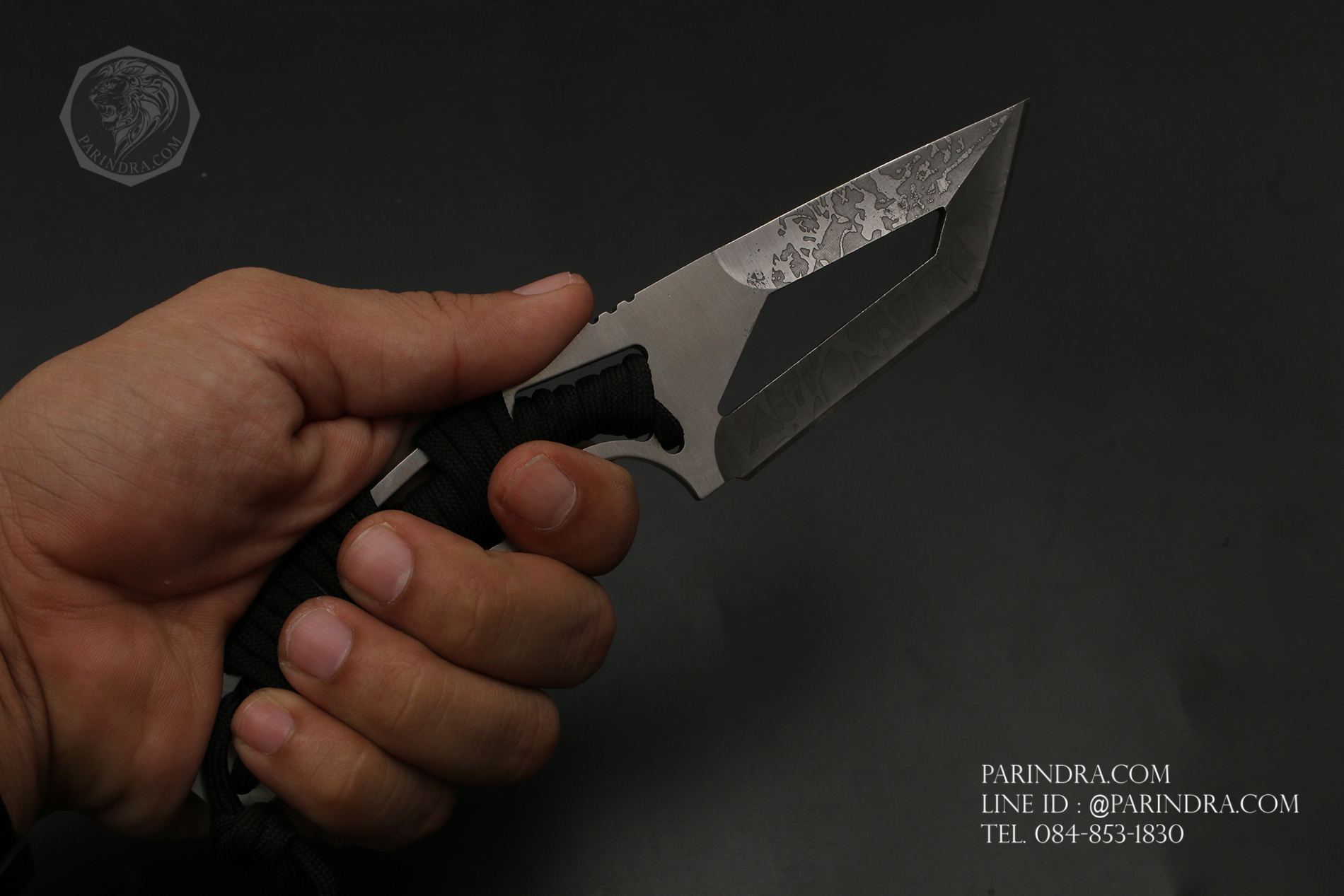 มีดใบตาย KNIVES รุ่น S070 ด้ามเชือกพาราคอร์ดถัก พร้อมซองไนลอน