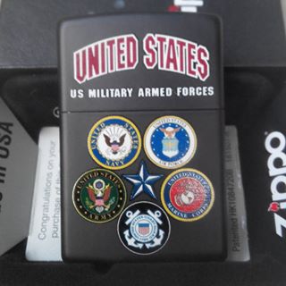 ไฟแช็ค Zippo แท้ Us Army 5 เหล่าทัพ "Zippo 28898 United States Armed Forces" แท้นำเข้า 100%
