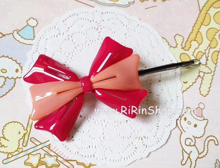 Aznavour กิ๊บติดผมเซลลูโลสโบว์ ( Pink )