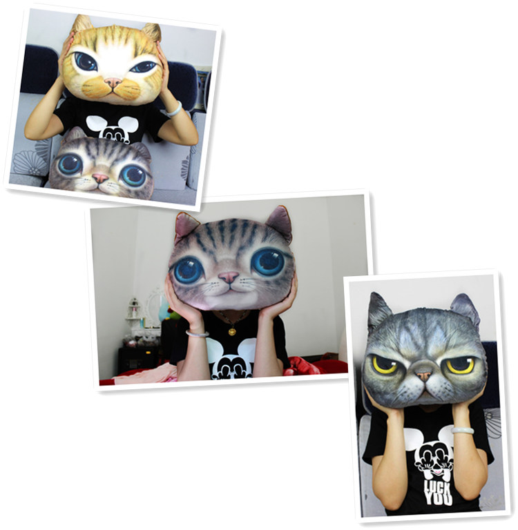 (พร้อมส่ง) หมอนหน้าน้องแมว 3 มิติ (50*40 cm.)