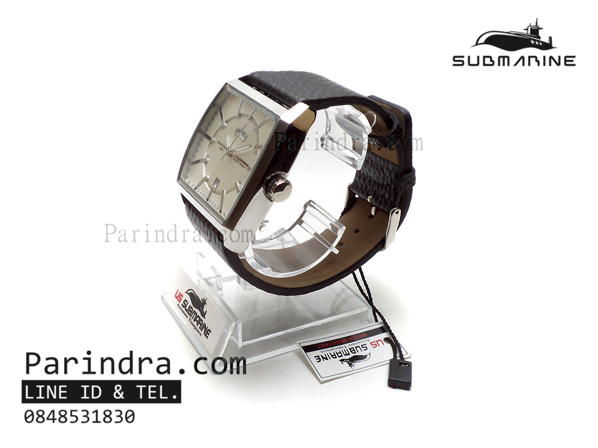 นาฬิกา US Submarine J103MDD ของแท้ 100 % สายหนังดำหน้าปัดขาวเข็มเงิน