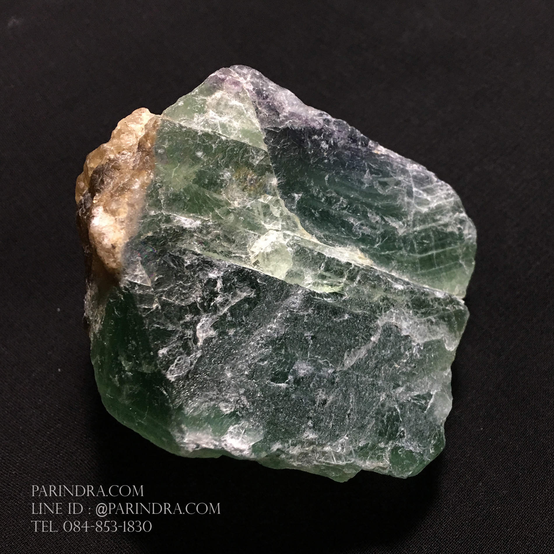 ก้อนแร่ฟลูออไรต์ Fluorite สีเขียวโปร่งแสง #FLU000