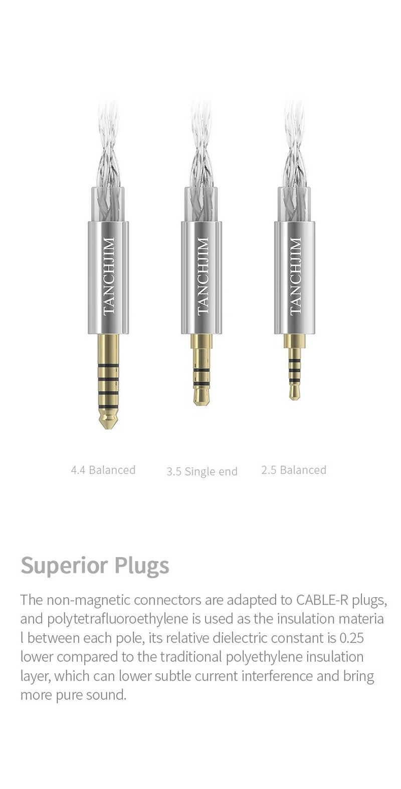 TANCHJIM CABLE R สายอัพเกรดหูฟัง ทองแดงผลึกเดี่ยวชุบเงิน ขั้ว2พิน0.78 ประกันศูนย์ไทย