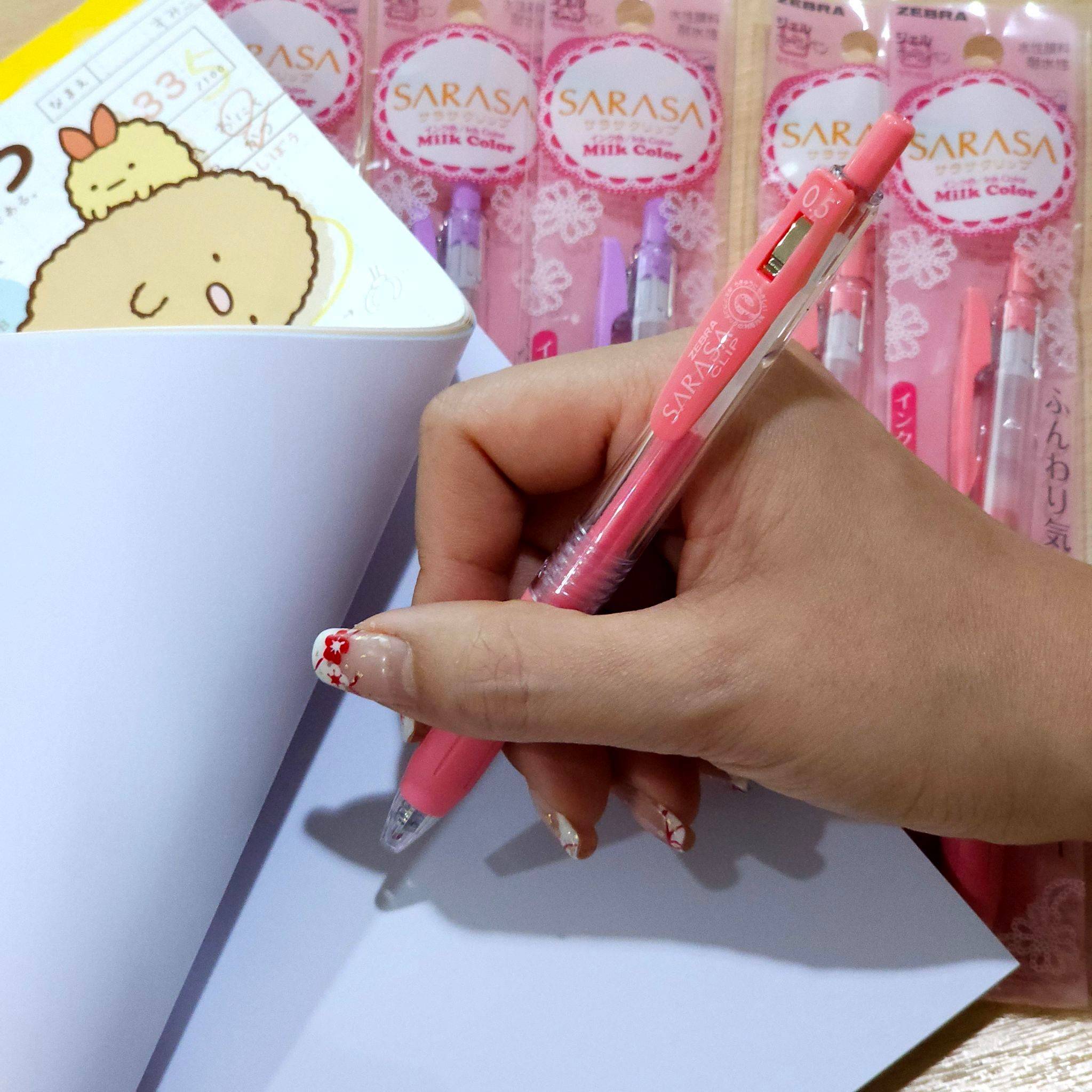ปากกา zebra sarasa milk colour