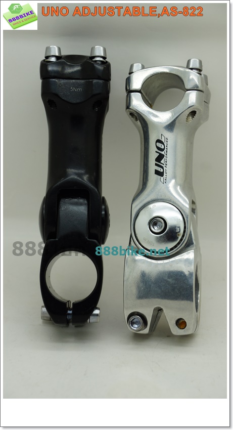 คอแฮนด์ปรับระดับได้ ปรับองศา UNO ยาว 110MM. ขนาดธรรมดา 25.4, AS-822 มีสีเงิน