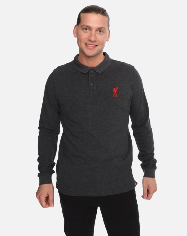 เสื้อโปโลลิเวอร์พูล Long Sleeve Polo Charcoal ของแท้
