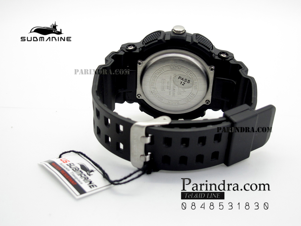 นาฬิกา US submarine Adventure Protector รุ่น TP3129M สีดำตัดเทา พื้นหลังเทา