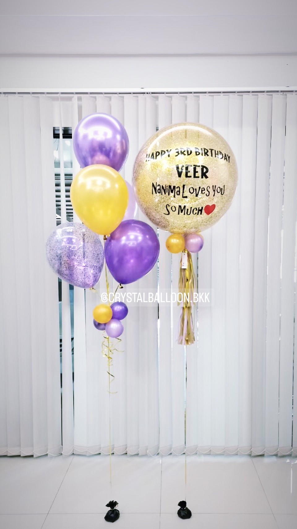 ลูกโป่ง วันเกิด Bubble ขนาด 24" พร้อม ช่อลูกโป่ง ช่อ 5 ลูก 1 ช่อ,ลูกโป่งใส ใส่กลิตเตอร์ พร้อมตกเเต่ง สามารถเปลี่ยนสีลูกโป่ง/เปลี่ยนข้อความ/เปลี่ยนขนาดได้