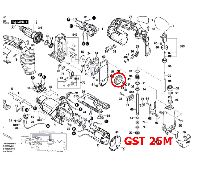 GST 25M [#56] เฟืองเยื้องศูนย์ จิกซอว์ Bosch (แท้-สั่ง)