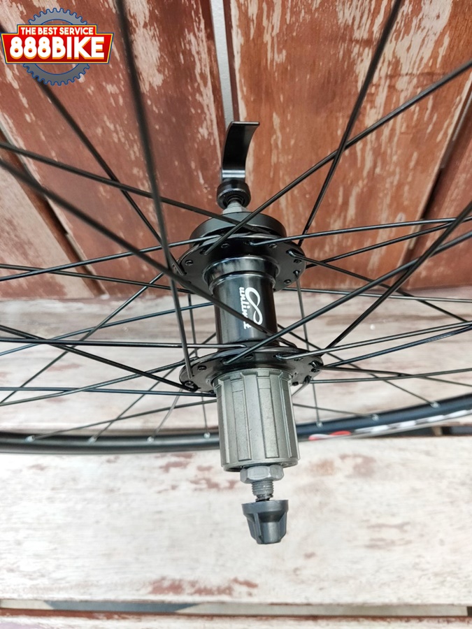 ชุดล้อเสือหมอบดิสเบรค ขอบ 2ชั้น UNLIMIT 700C ซี่ลวดกลม โม่ดำดุมดิส ขอบ 30mm อลู Road bike Wheels มีสีดำ