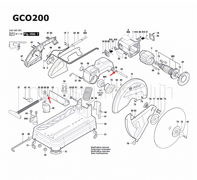 คลิป เครื่องตัดเหล็ก BOSCH รุ่น GCO14-24, GCO200, GCO220 (ราคา/ชิ้น) Pn.1609B03628 (แท้-สั่ง)