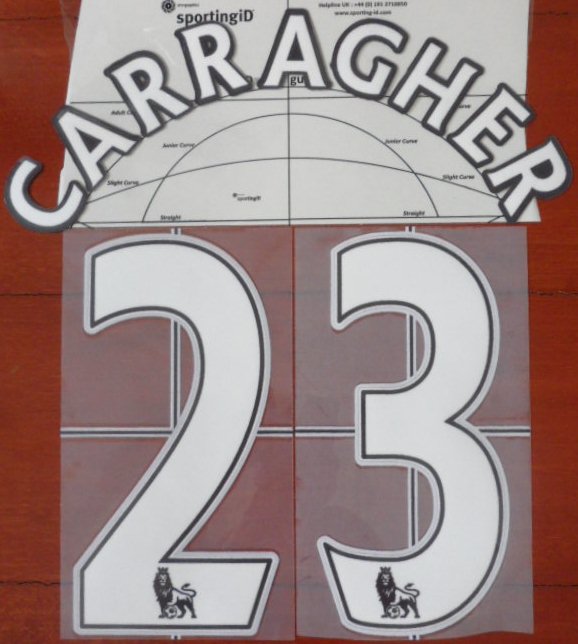 ชุดชื่อและเบอร์ติดเสื้อฟุตบอล #23 คาร์ราเกอร์ สโมสรลิเวอร์พูล (ชุดเหย้า EPL 2007/13) PLAYER SIZE ใหม่ / #23 CARRAGHER LIVERPOOL Football Club (Home EPL 2007/13) PLAYER SIZE Name and Number Set NEW