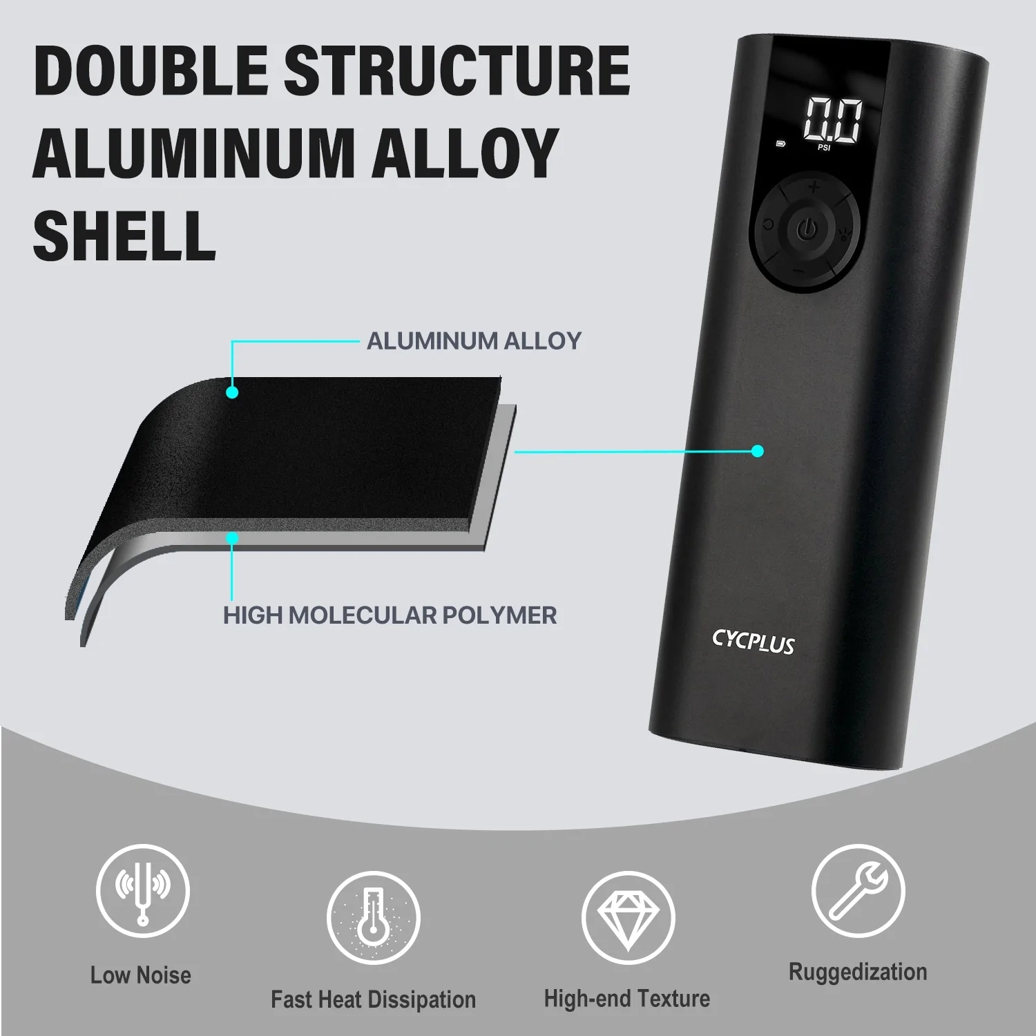 สูบลมเอนกประสงค์ CYCPLUS A8 ELECTRIC AIR PUMP สามารถสูบลมได้สูงสุดถึง 150Psi ทนทาน แบตอึดครับ