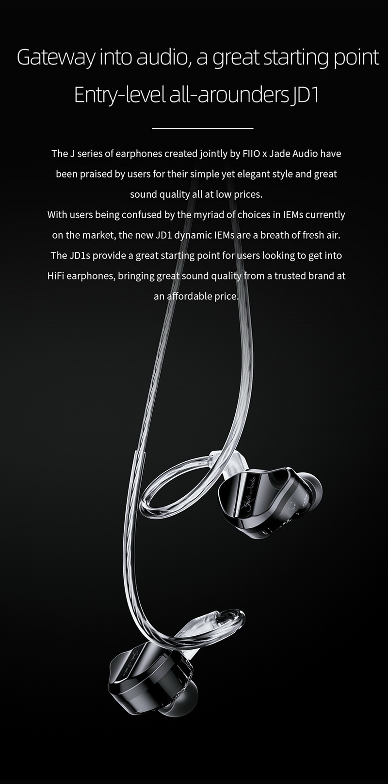 FiiO Jade Audio JD1 หูฟัง IEM ไดรเวอร์ Dynamic สุดคุ้ม รองรับ Hi-Res ประกันศูนย์ไทย