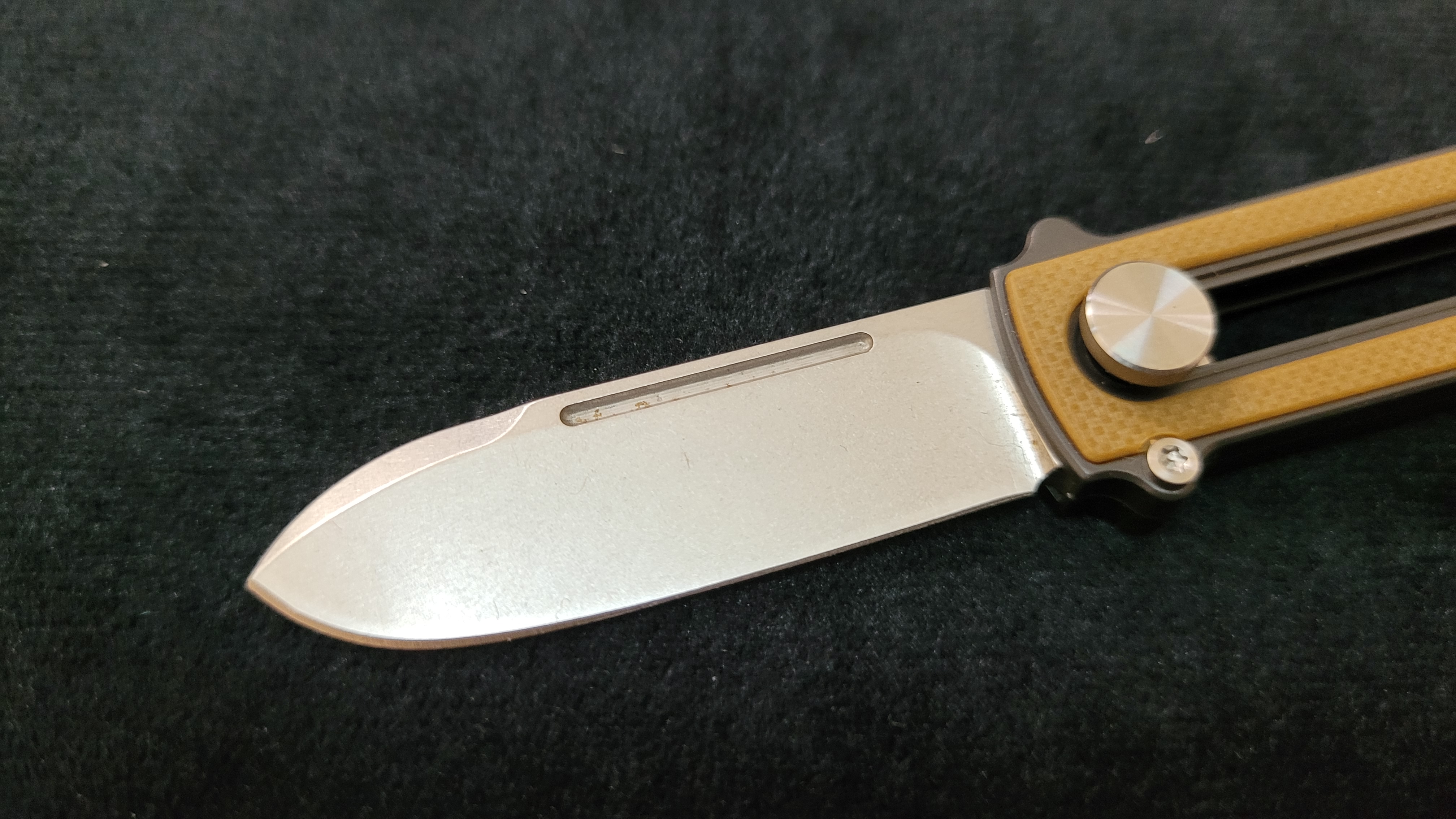 Zr BarloX with M390 Blade-for a short time Dealer's Cost Yellow Stonewash Blade