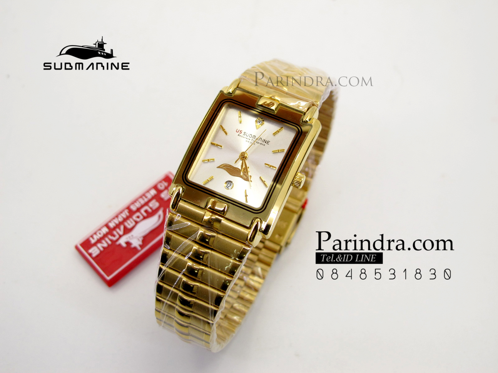 นาฬิกา U.S. submarine รุ่น SUB1014Mเรือนใหญ่ สายสแตนเลสสีทองหน้าเงิน