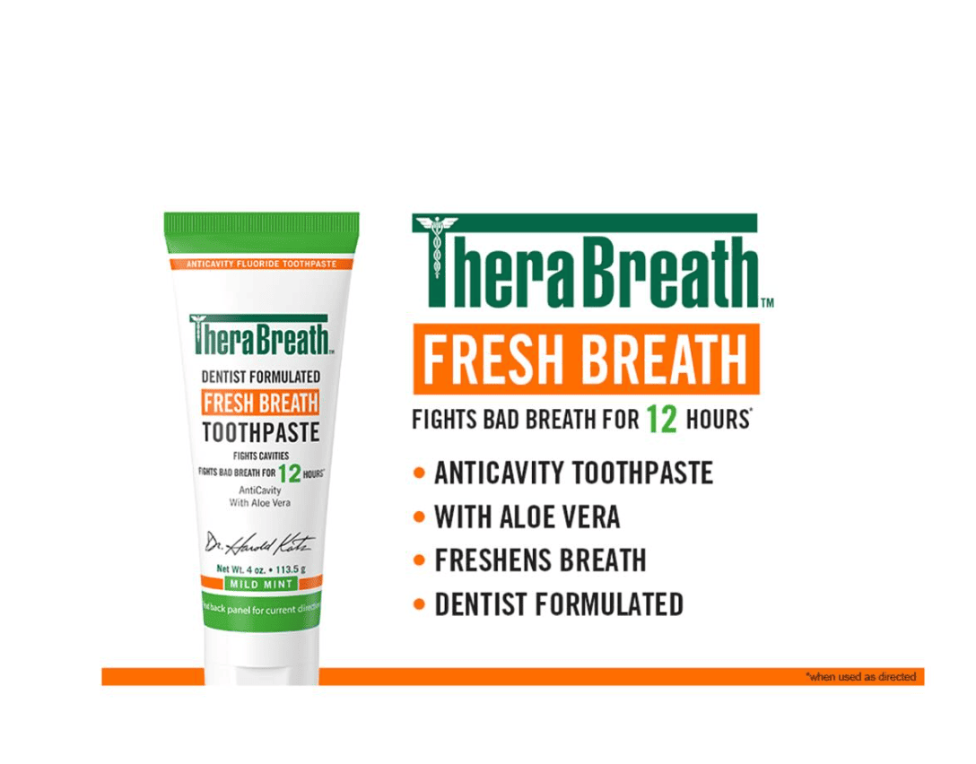 TheraBreath Fresh Breath Toothpaste,Mild Mint Flavor 4 oz (113.5 g)
