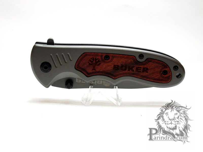 มีดพับ Boker ด้ามฝังไม้ สี Titanium Gray MANU FAKTUR SOLINGEN (OEM)