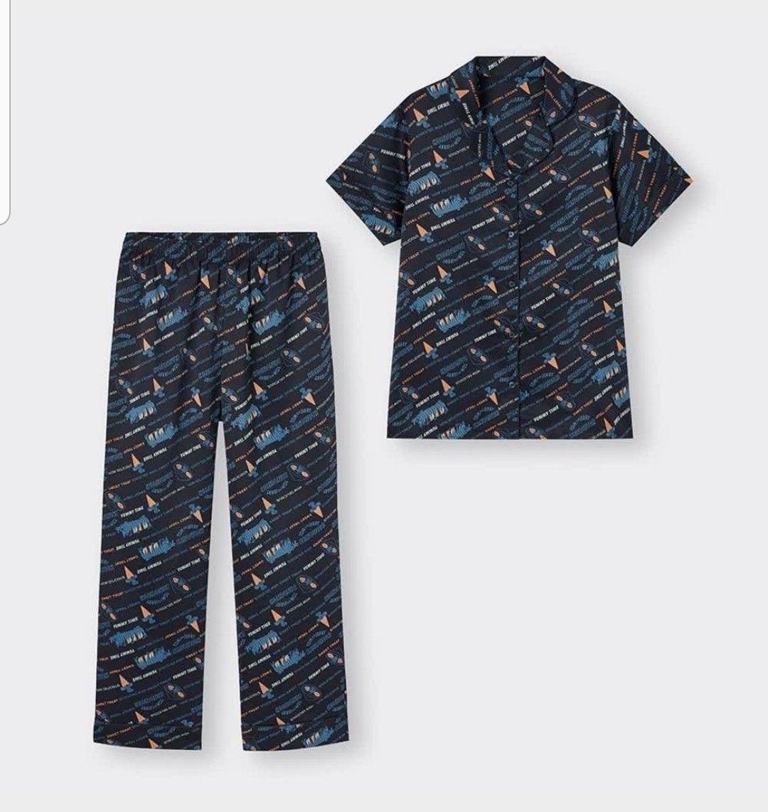 ชุดนอน GU Tom and Jerry satin pajamas มี 2 สี (กรม / ครีม)