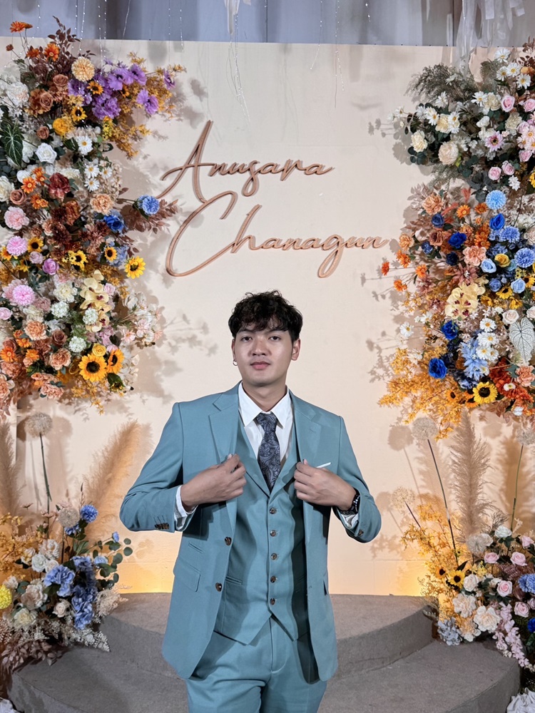 พร้อมเช่า เสื้อสูทชาย สีเขียวมิ้นต์เข้ม สีเขียวพาสเทล Dark Pastel Mint Green (พร้อมเสื้อกั๊ก)