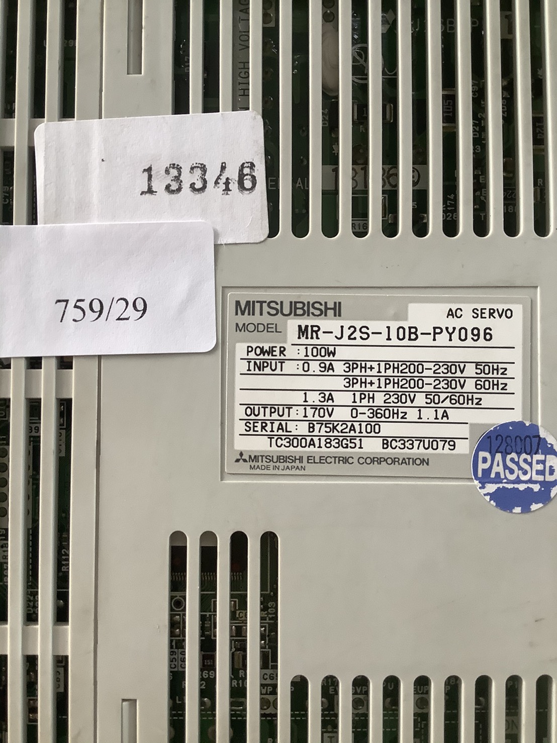 MR-J2S-10B-PY096 SERVO DRIVE " MITSUBISHI "