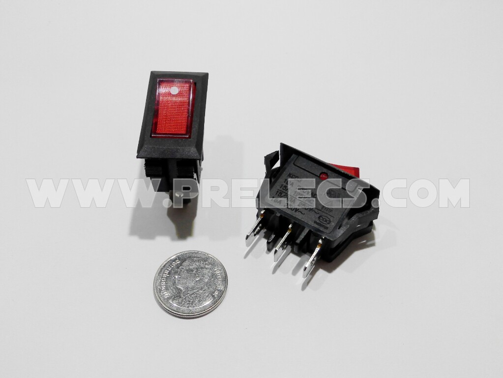 Rocker Switch กลาง มีไฟ 220V