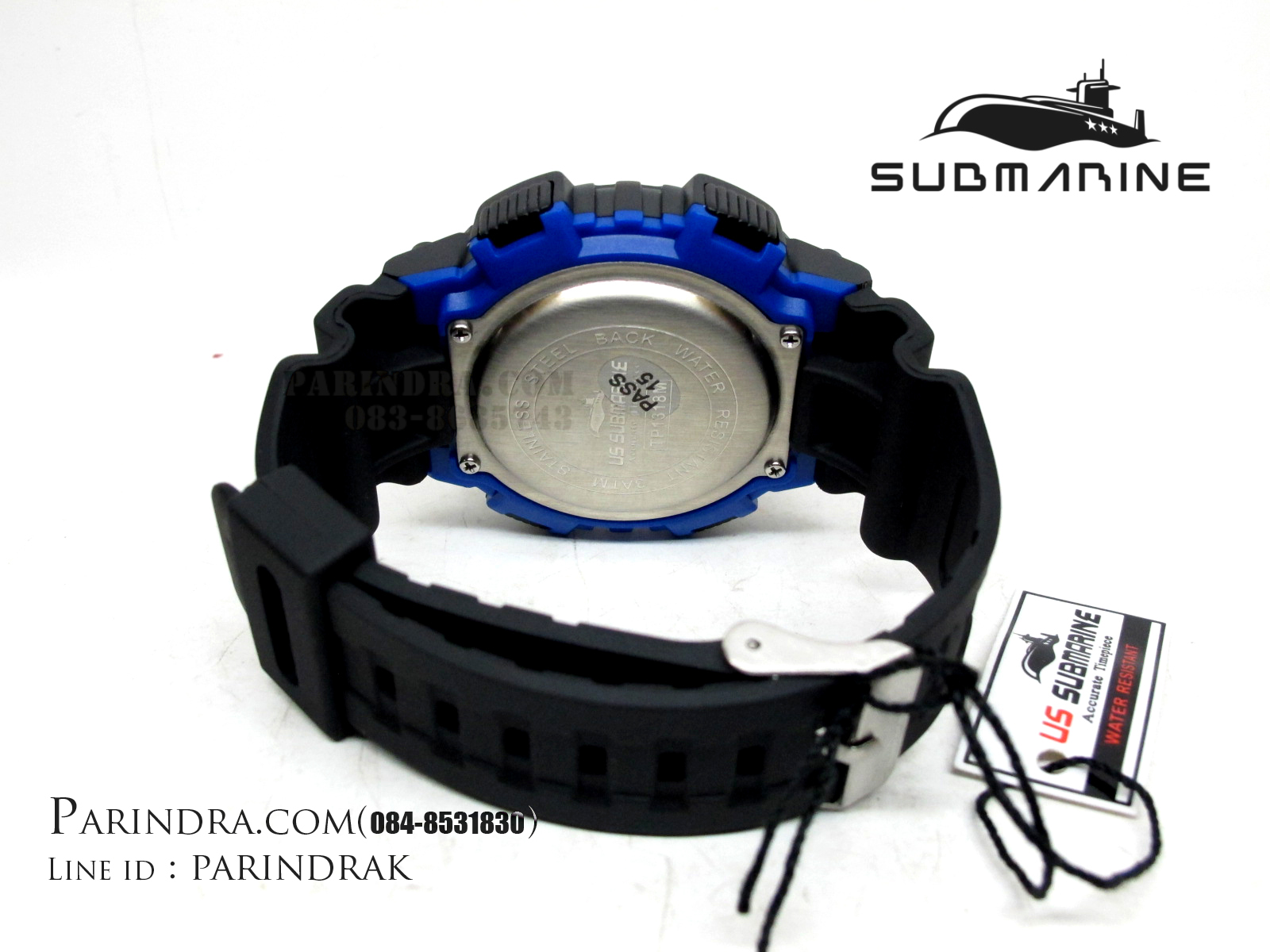 นาฬิกา US submarine สีดำน้ำเงิน TP1318M ผิวด้าน พื้นหน้าปัดน้ำเงิน