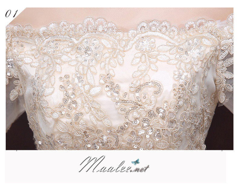 พร้อมส่ง ชุดราตรีสั้น แบบปาดไหล่ ตัวชุดลูกไม้ปักดิ้น กระโปรงตาข่าย สีแดง