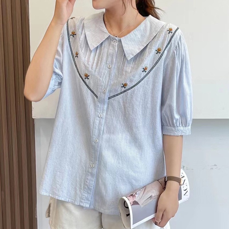 เสื้อผ้าฝ้ายลายริ้วลายปัก