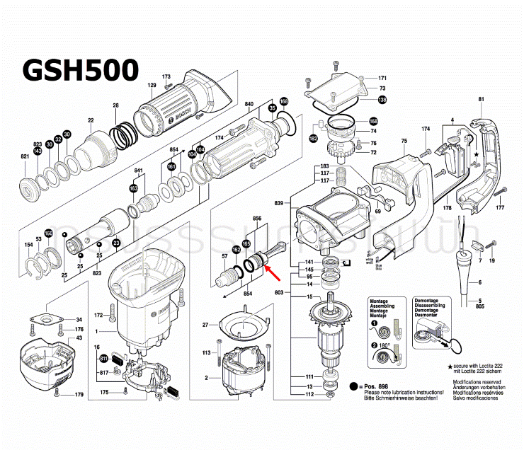 ลูกสูบค้อน เครื่องสกัดคอนกรีต Bosch บอช GSH5X, GSH 500 [#856] Pn.1619P09703 (แท้)##(**)