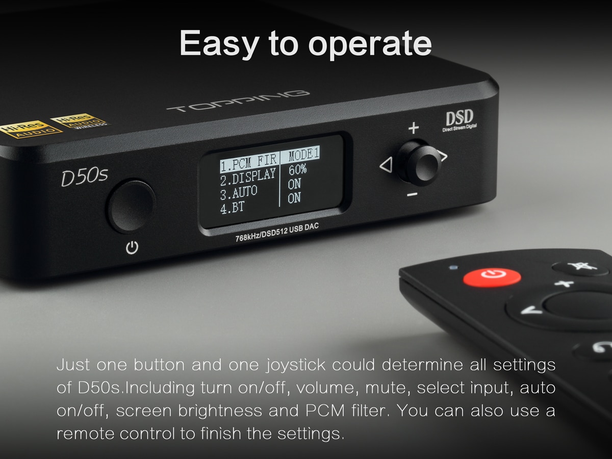 ขาย TOPPING D50s DAC ตั้งโต้ะระดับ Hi-Res รองรับ Bluetooth 5.0 , 32Bit/768kHz , DSD512 , LDAC