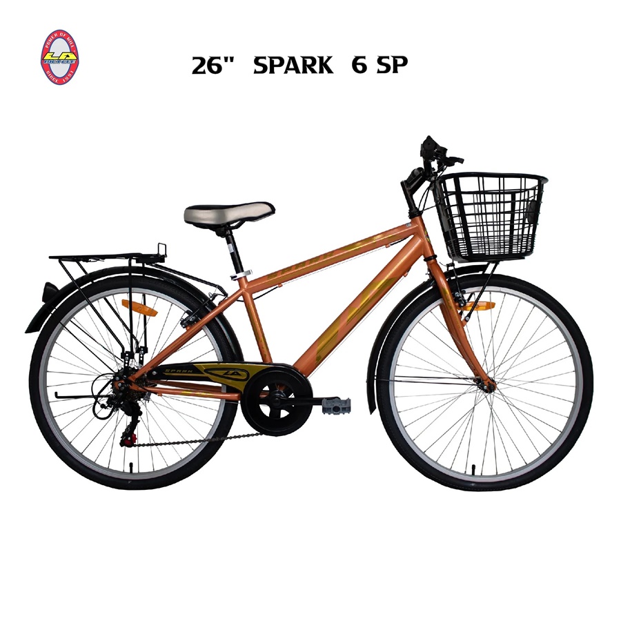 จักรยานแม่บ้าน LA Bicycle จักรยานรุ่น SPARK 26" 6speed วงล้อ 26 นิ้ว พร้อมตะกร้าหน้า