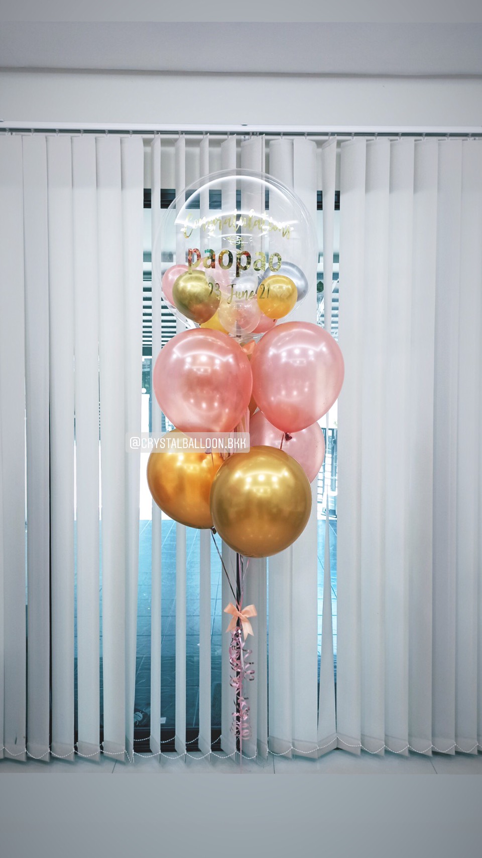 ลูกโป่ง แสดงความยินดี Bubble ขนาด 24" พร้อมตกแต่ง สามารถเปลี่ยนสีลูกโป่ง/เปลี่ยนข้อความได้