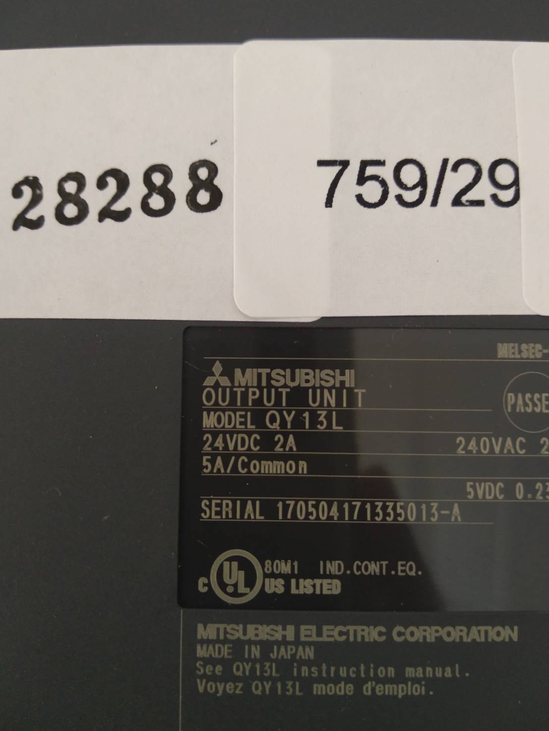 QY13L PLC " MITSUBISHI "