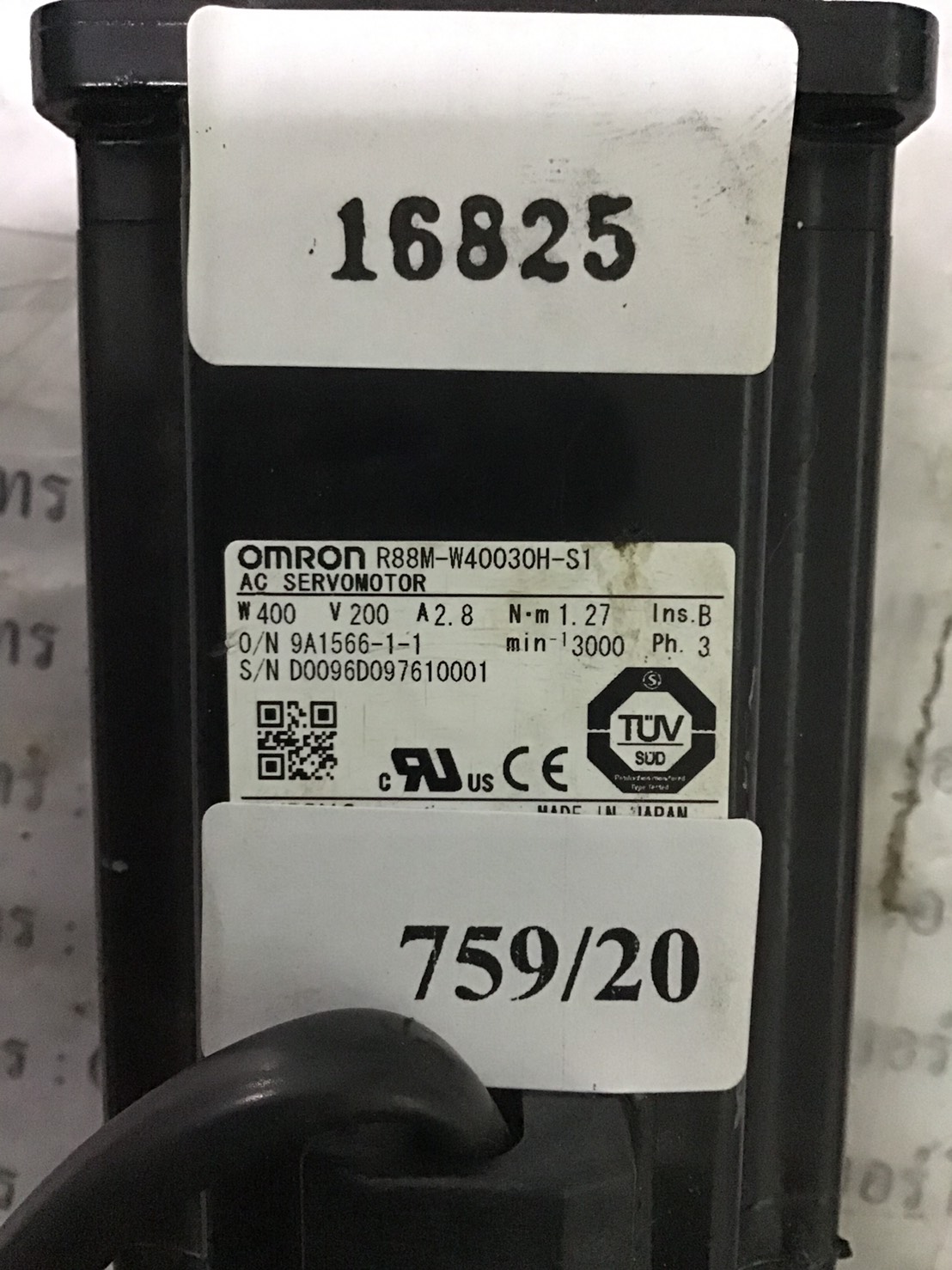 SERVO MOTOR “ OMRON ” รุ่น R88M-W40030H-S1