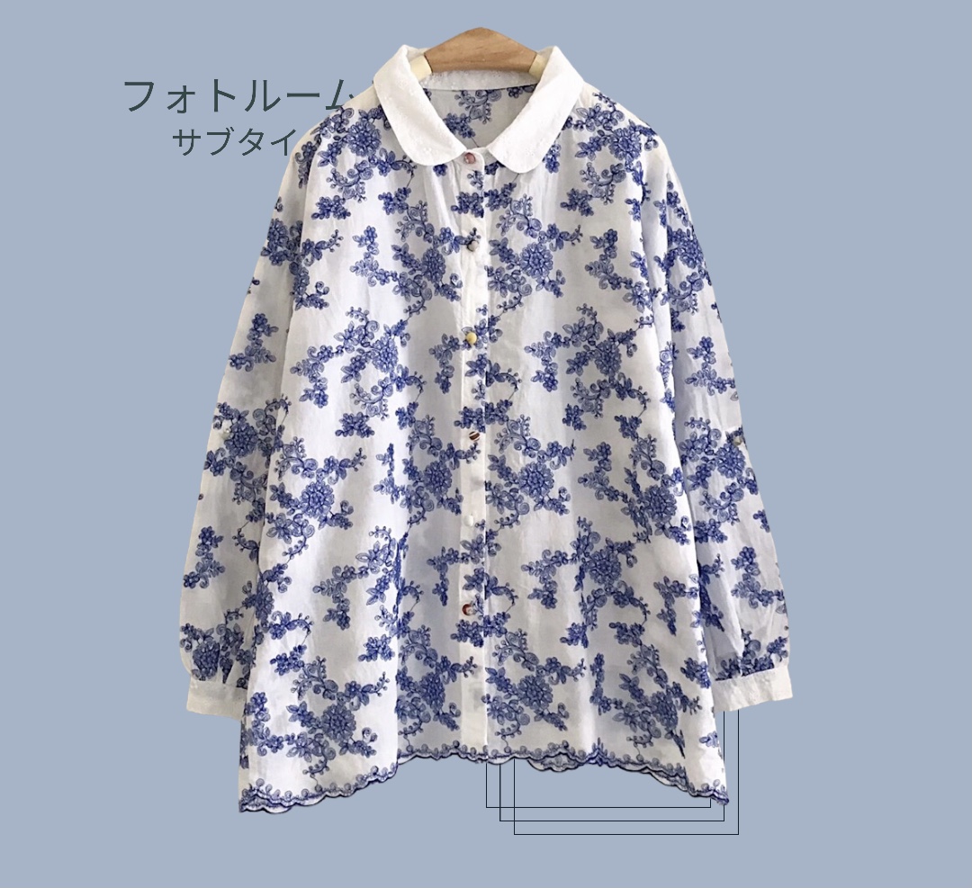 เสื้อผ้าฝ้ายลายปักแต่งปกผ้าลูกไม้