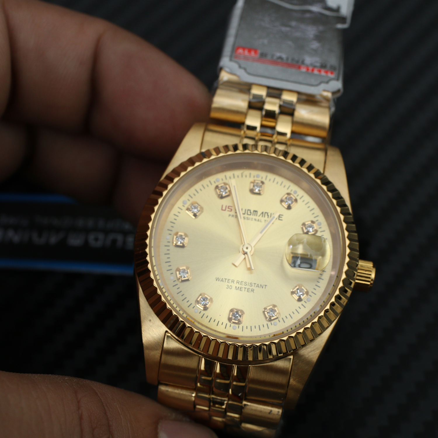 นาฬิกา US submarine Professional Time แสตนเลนแท้เกรดดี เรือนทอง รุ่น SUB108M D