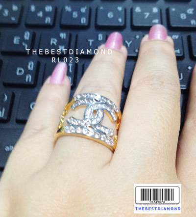 RL023+++แหวนชาแนลแบบ เริ่ดหรู ดูมีดีไซน์สไคน์ Right Hand Ring สวยมั่กๆๆ ไม่ควรพลาด แหวนหน้ากว้างมากๆๆ ใส่แล้วเต็มนิ้ว